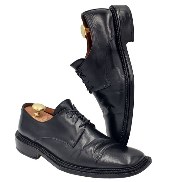 Vintage Valentino Garavani Olivier Italy Dress Shoes Oxfords Black Leather 10.5 - Picture 9 of 14